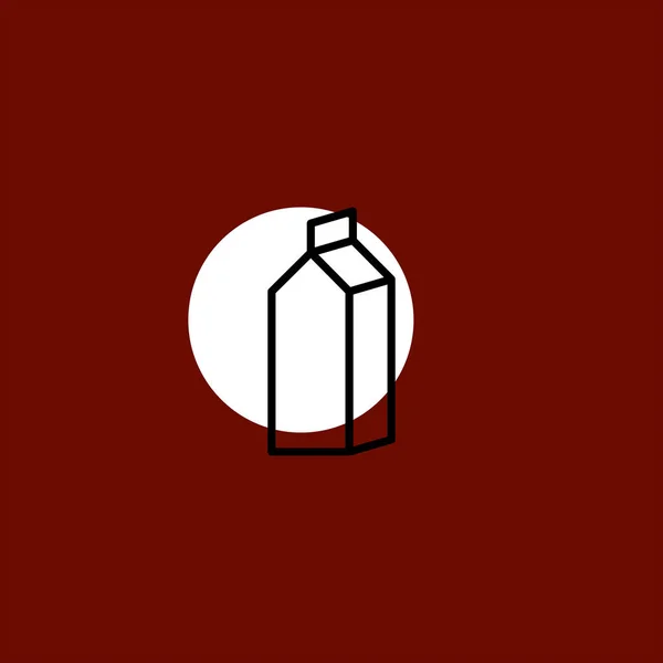 Mjölk Paketikon Platt Vektor Färgstarka Bakgrund — Stock vektor