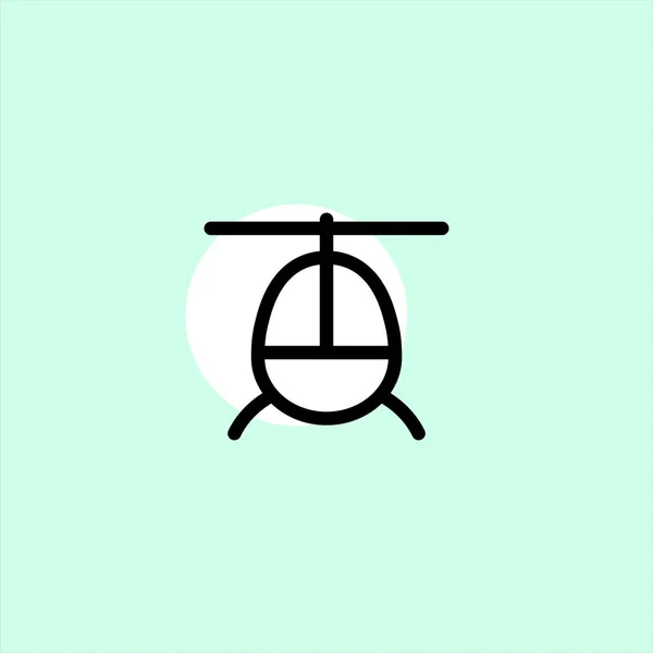 Helicopter Flat Vector Icon Colorful Background — Stock Vector