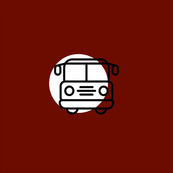 Schoolbus Platte Vector Pictogram Kleurrijke Achtergrond — Stockvector