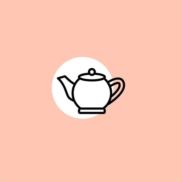 Teapot Flat Vector Icon Colorful Background — Stock Vector