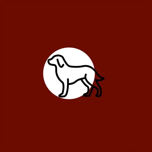 Hund Flache Vektor Symbol Auf Buntem Hintergrund — Stockvektor