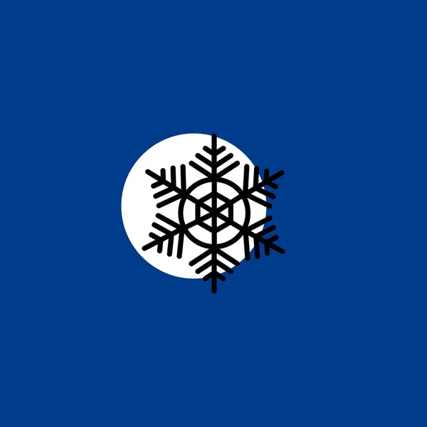Schneeflocke Flache Vektor Symbol Auf Buntem Hintergrund — Stockvektor