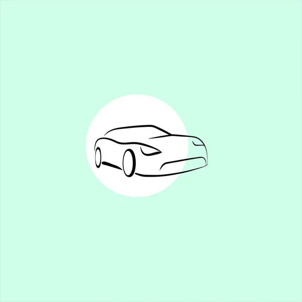 Иконка Автомобиля Плоским Вектором Красочном Фоне — стоковый вектор