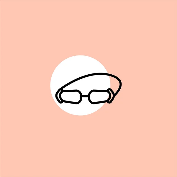 Gafas Baño Icono Vector Plano Sobre Fondo Colorido — Archivo Imágenes Vectoriales