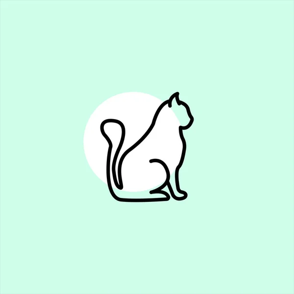 カラフルな背景の猫フラット ベクトル アイコン — ストックベクタ
