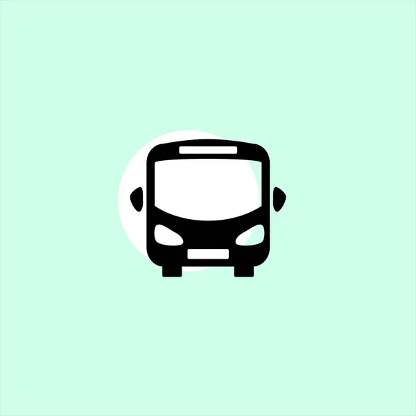 Ícone Vetor Plano Ônibus Fundo Colorido — Vetor de Stock