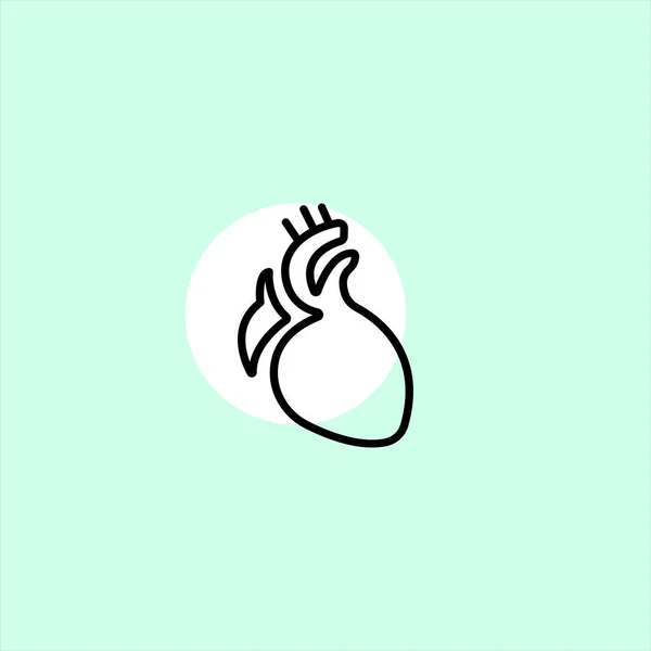 Иконка Плоского Вектора Сердца Красочном Фоне — стоковый вектор