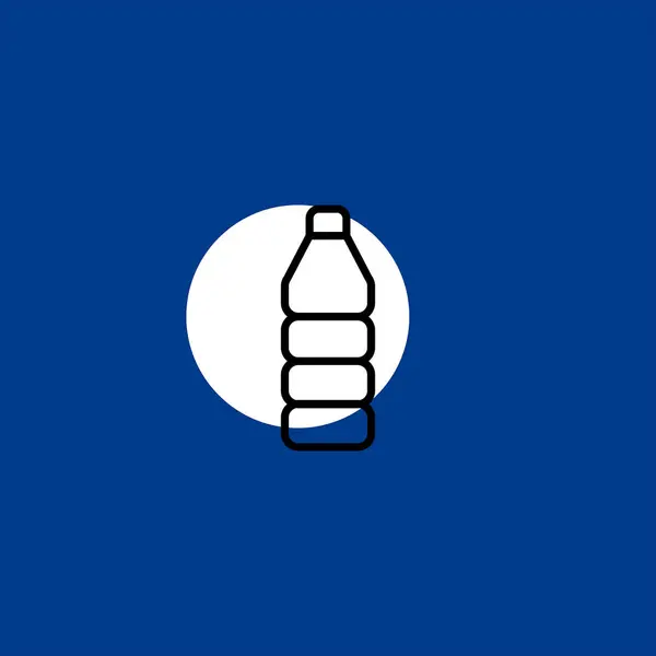 Botella Agua Icono Vector Plano Sobre Fondo Colorido — Archivo Imágenes Vectoriales
