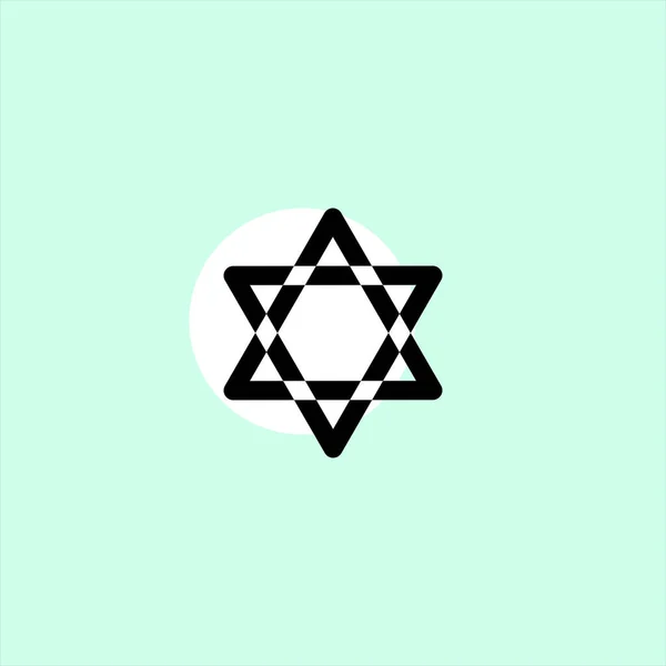 Иконка Плоского Вектора Звезды Дэвида Красочном Фоне — стоковый вектор