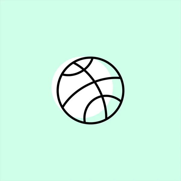 Basketbal Platte Vector Pictogram Kleurrijke Achtergrond — Stockvector