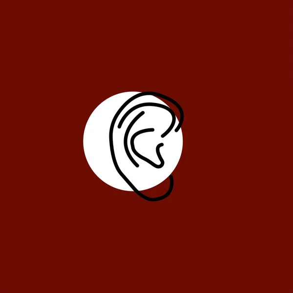 カラフルな背景の耳フラット ベクトル アイコン — ストックベクタ