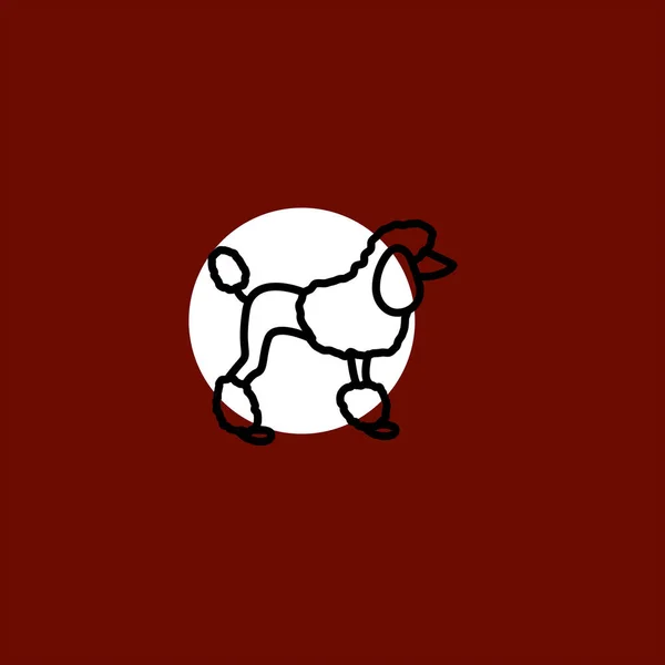 Poodle Επίπεδη Διανυσματικά Σκύλος Εικονίδιο Πολύχρωμο Φόντο — Διανυσματικό Αρχείο