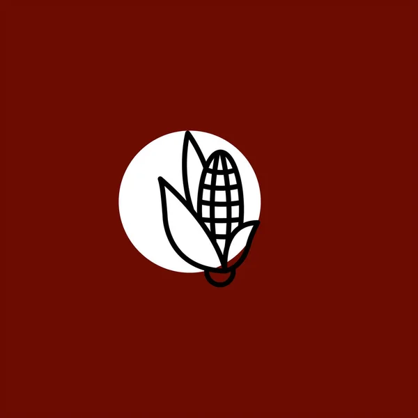 Кукурудзяний Коб Плоский Векторний Значок Барвистому Фоні — стоковий вектор