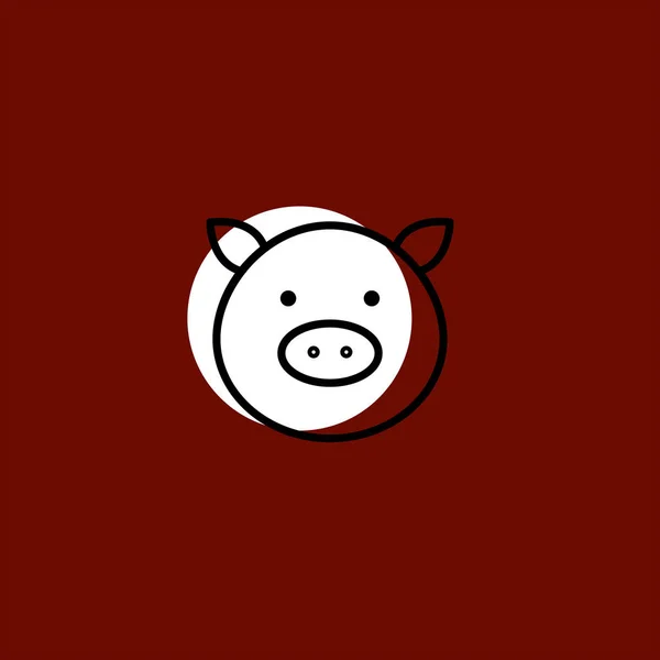 Schwein Flache Vektor Symbol Auf Buntem Hintergrund — Stockvektor