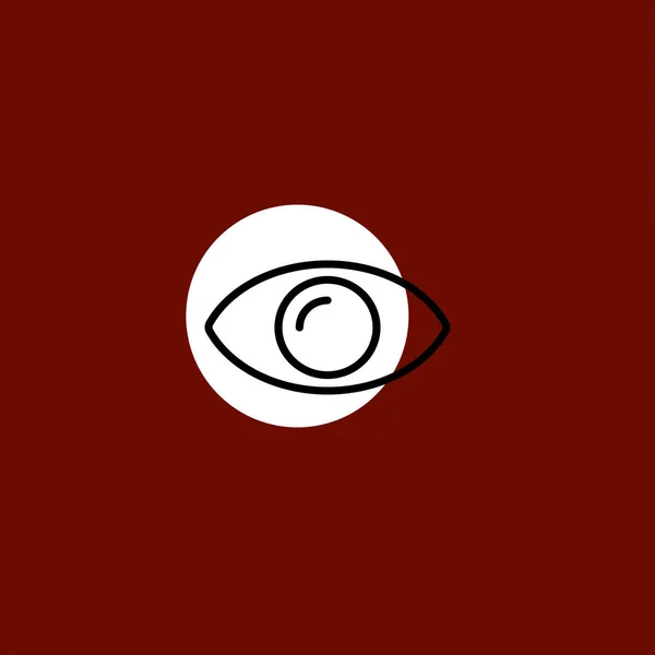 Иконка Глаза Плоский Вектор Красочном Фоне — стоковый вектор