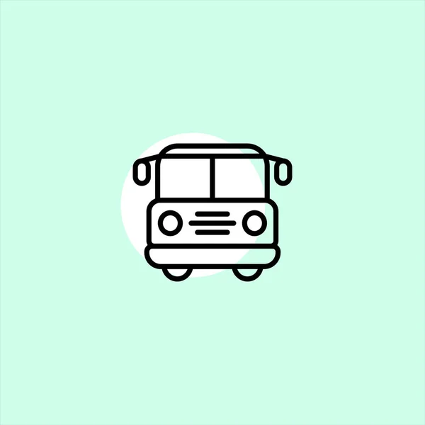 Escola Ônibus Plana Vetor Ícone Fundo Colorido — Vetor de Stock