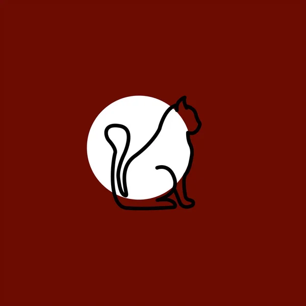 Katze Flache Vektor Symbol Auf Buntem Hintergrund — Stockvektor
