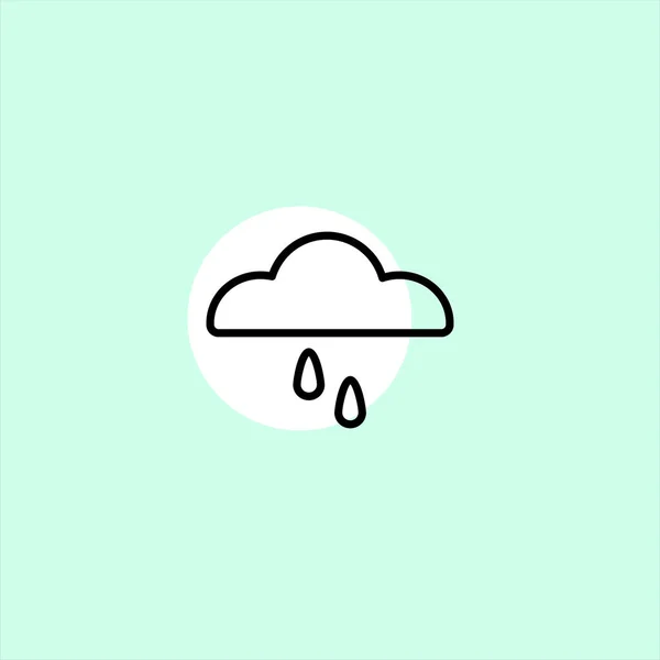 Pioggia Icona Vettoriale Piatta Sfondo Colorato — Vettoriale Stock