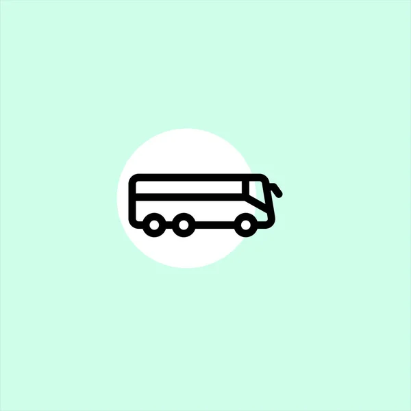 Bus Icona Vettoriale Piatta Sfondo Colorato — Vettoriale Stock