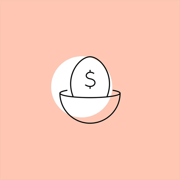 Εικονίδιο Επίπεδη Vector Αυγό Και Δολάριο Πολύχρωμο Φόντο — Διανυσματικό Αρχείο