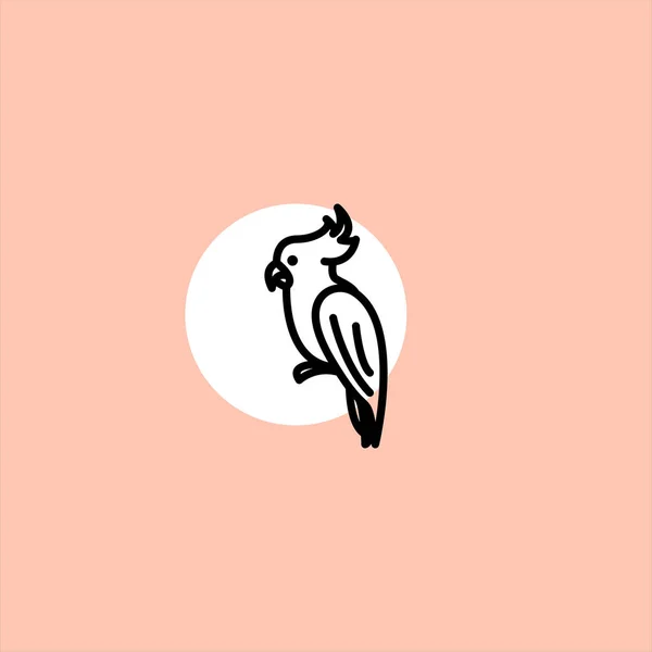 Иконка Попугая Плоский Вектор Красочном Фоне — стоковый вектор