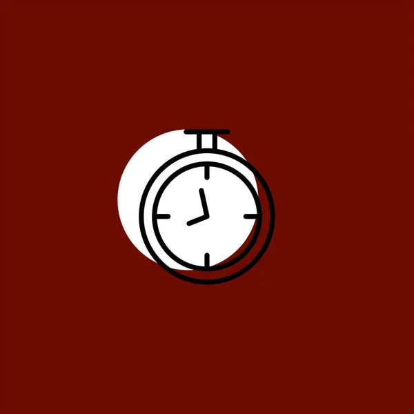 Stopwatch Platte Vector Pictogram Kleurrijke Achtergrond — Stockvector