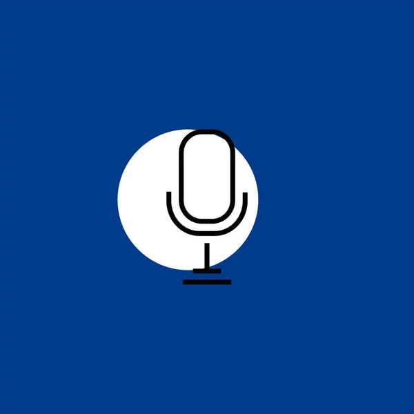Retro Microphone Flat Vector Icon Colorful Background — стоковый вектор