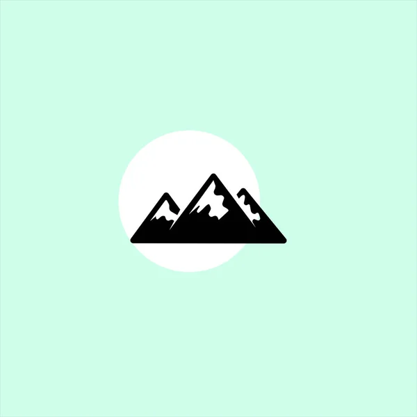Гірська Плоска Векторна Іконка Барвистому Фоні — стоковий вектор