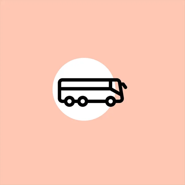 Bus Icona Vettoriale Piatta Sfondo Colorato — Vettoriale Stock