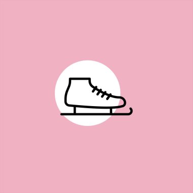 renkli arka planda şekil pateni düz vektör simgesi 