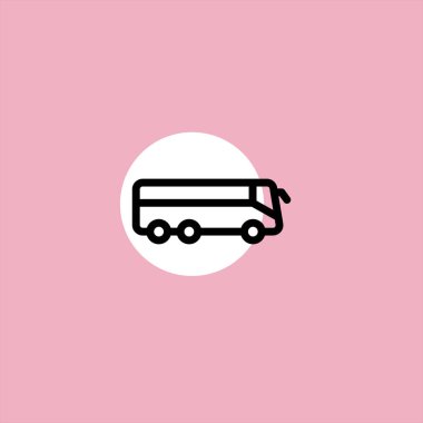 otobüs düz vektör simge renkli arka plan üzerinde 