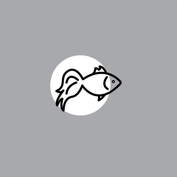 Fisch Flache Vektor Symbol Auf Buntem Hintergrund — Stockvektor