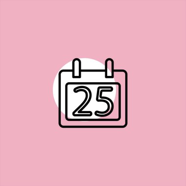 Takvim düz vektör simge renkli arka plan üzerinde 