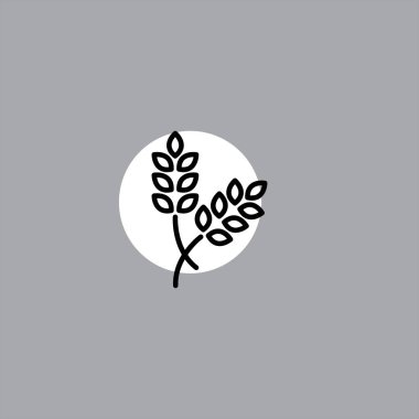 buğday düz vektör simge renkli arka plan üzerinde