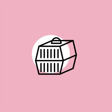 renkli arka plan üzerinde hayvan düz vektör simgesi için kafes 