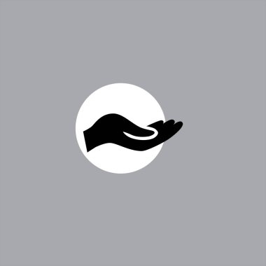 renkli arka planda avuç içi düz vektör simgesi