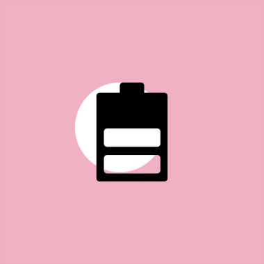 Pil düz vektör simgesi renkli arka plan üzerinde 