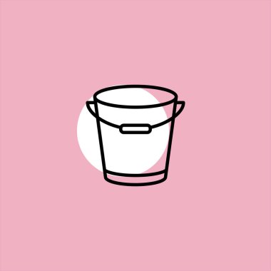 kova düz vektör simge renkli arka plan üzerinde