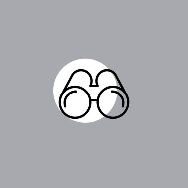 gözlük düz vektör simge renkli arka plan üzerinde