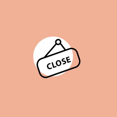 yakın tabela düz vektör simge renkli arka plan 