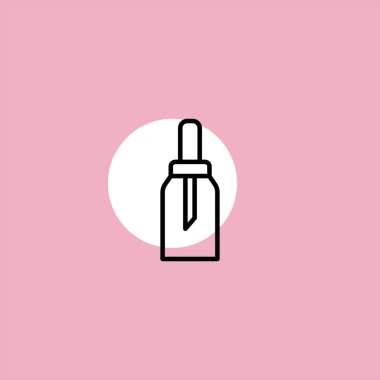 renkli arka plan üzerinde kozmetik konteyner düz vektör simgesi