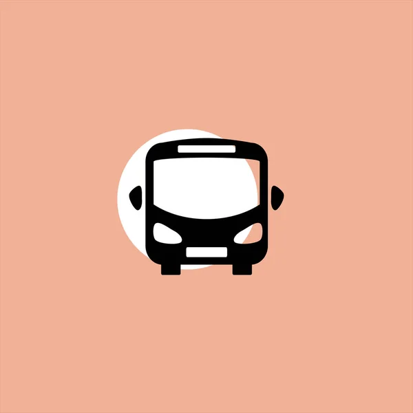 Buss Platt Vektor Ikonen Färgstarka Bakgrund — Stock vektor