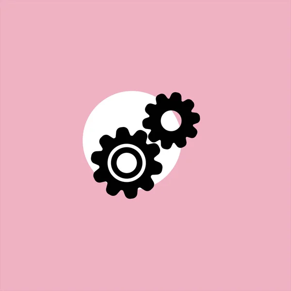 Gears Flat Vector Icon Colorful Background — Stock Vector