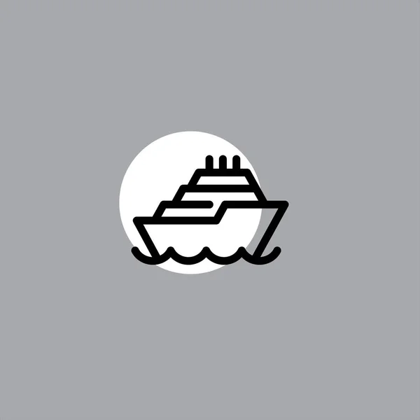 Crucero Icono Vector Plano Sobre Fondo Colorido — Vector de stock