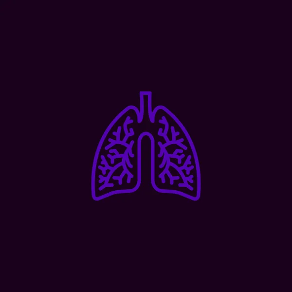 Lungs Flat Vector Icon Colorful Background — Stock Vector