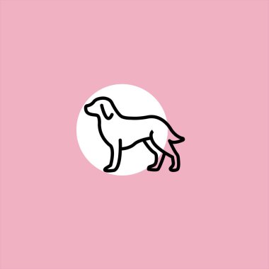 köpek düz vektör simge renkli arka plan üzerinde