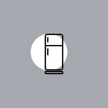 renkli arka planda buzdolabı düz vektör simgesi