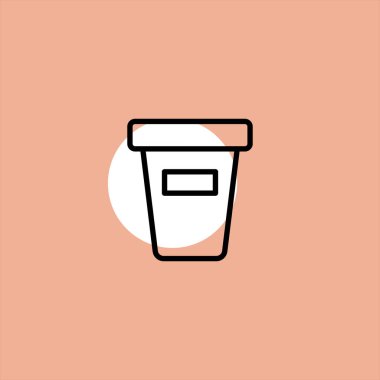 kapsayıcı düz vektör simge renkli arka plan üzerinde