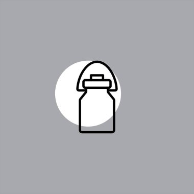 renkli arka plan üzerinde kavanoz düz vektör simgesi