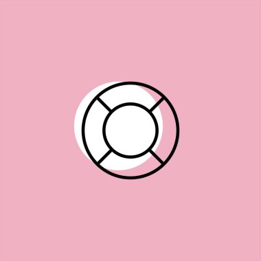 yaşam renkli arka planda düz vektör simgesi şamandıra